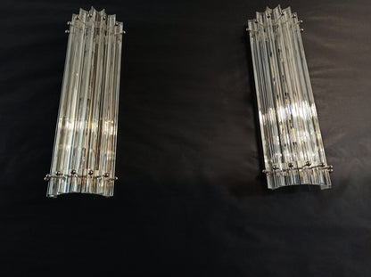 Murano Wall Lamp | 7 Iris Clear Glass Prisms | 2 pcs