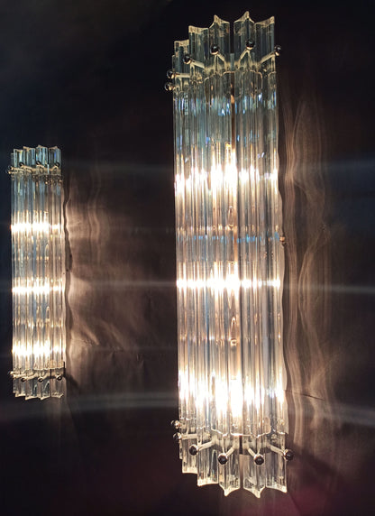 Murano Wall Lamp | 7 Iris Clear Glass Prisms | 2 pcs