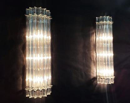 Murano Wall Lamp | 7 Iris Clear Glass Prisms | 2 pcs