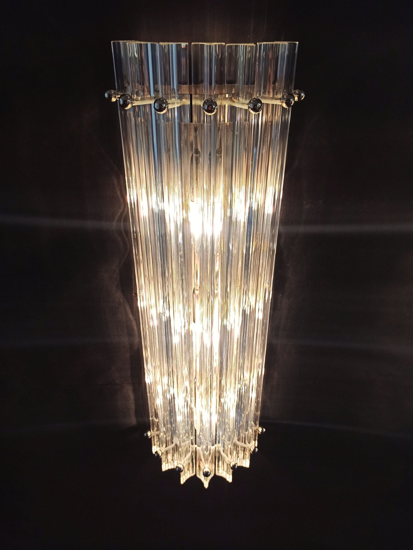 Murano Wall Lamp | 7 Iris Clear Glass Prisms | 2 pcs