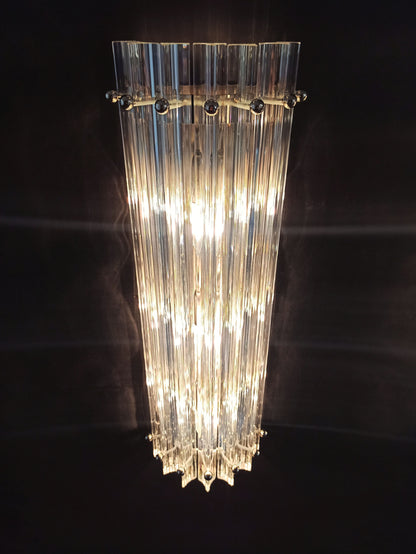 Murano Wall Lamp | 7 Iris Clear Glass Prisms | 2 pcs