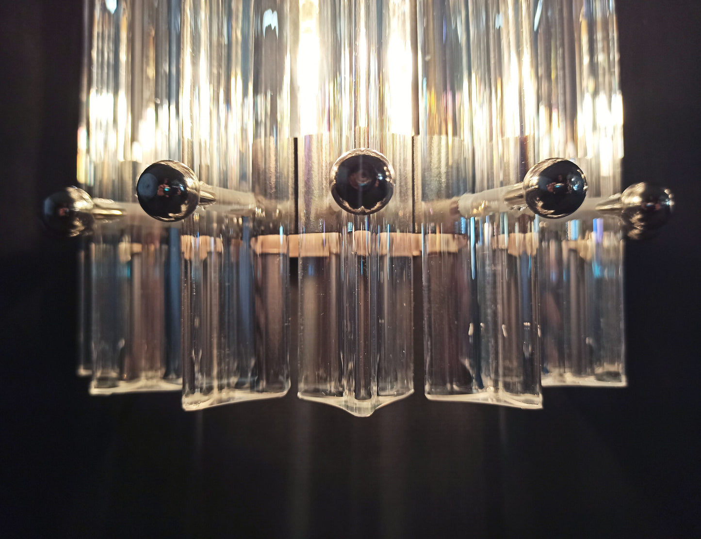 Murano Wall Lamp | 7 Iris Clear Glass Prisms | 2 pcs