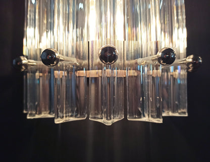 Murano Wall Lamp | 7 Iris Clear Glass Prisms | 2 pcs