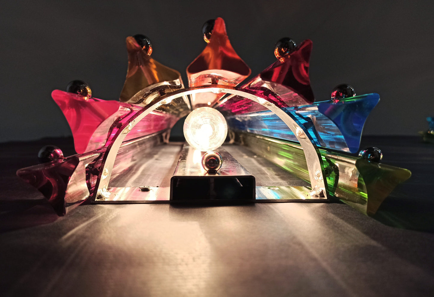 Murano Wall Lamp | 7 Multicolored Prism Glass | 2 pcs