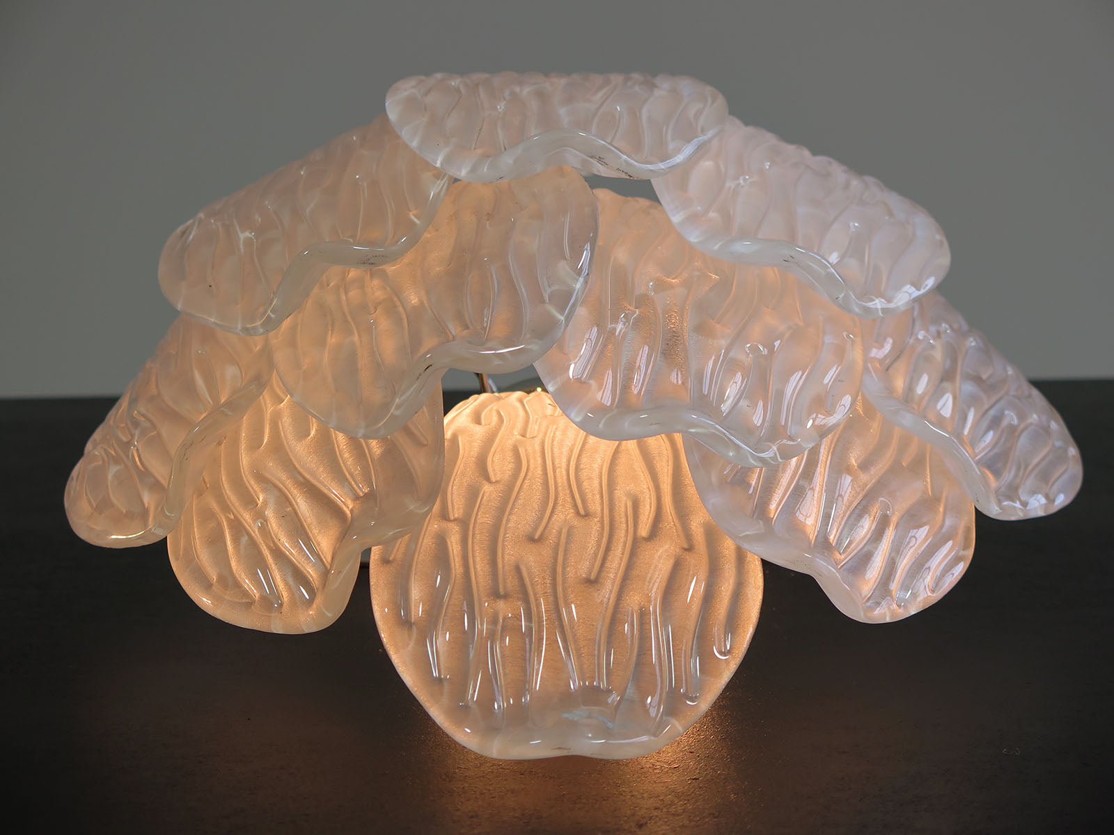 Murano Vegglampe | 10 Klare Konglebladglass | 1 par