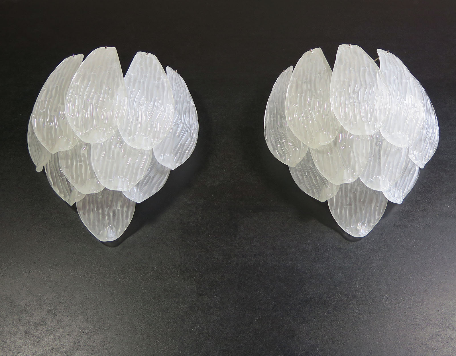 Murano Wandlampe – 10 Klares Blütenblattglas – 2er-Set – Detail 6 – Murano Classics