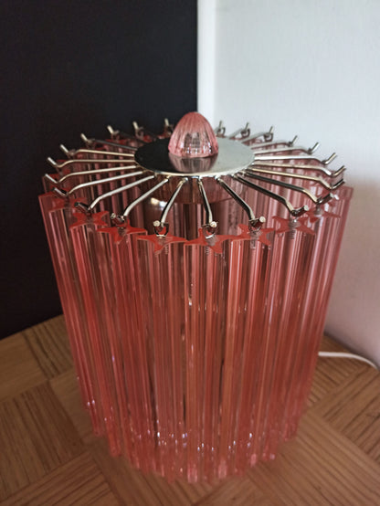 Murano Bordlampe | 24 Rosa Prismeglass