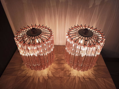 Murano Bordlampe | 24 Rosa Prismeglass