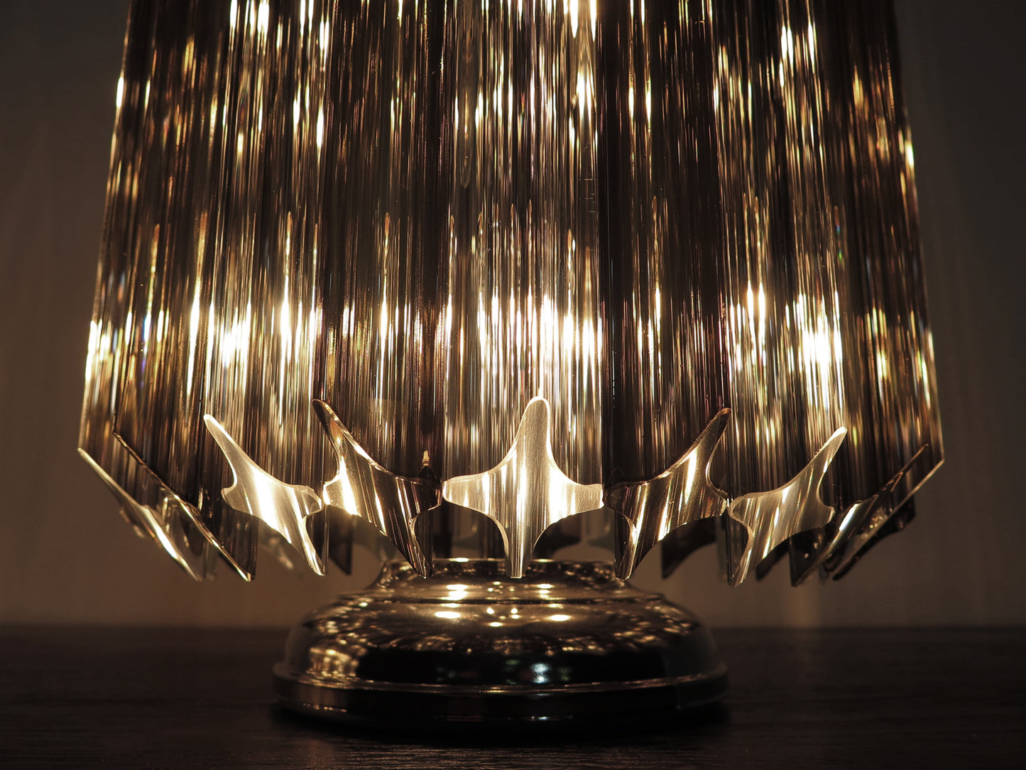 Murano Bordlampe | 24 Klare Røyk Prismeglass