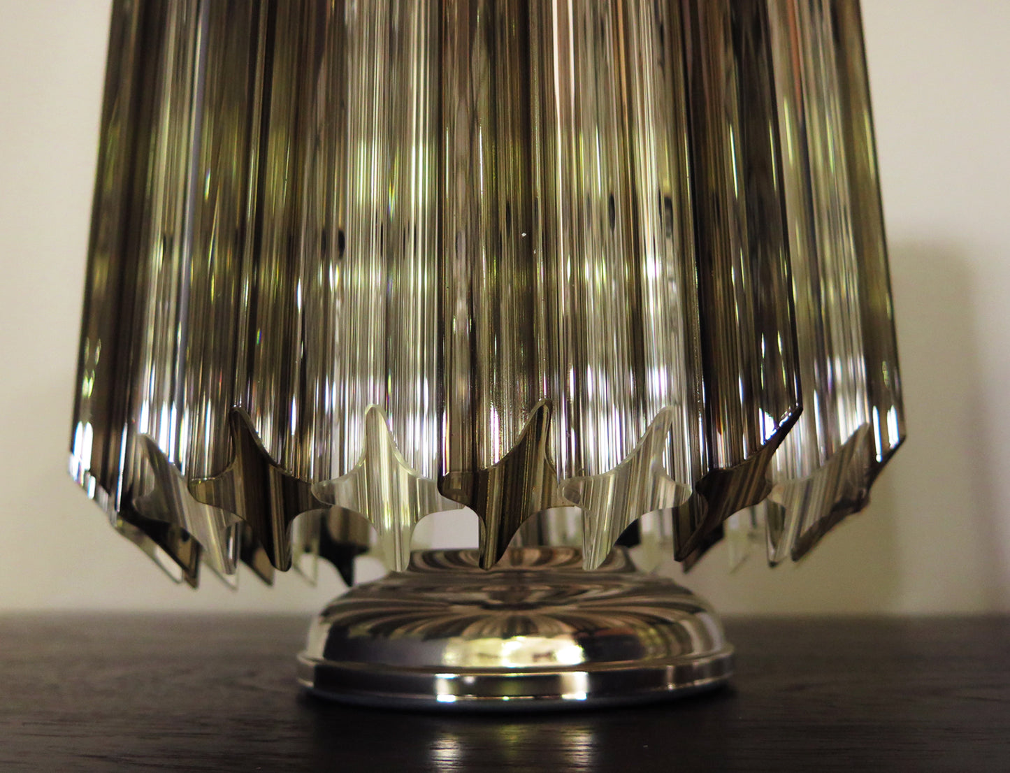 Murano Bordlampe | 24 Klare Røyk Prismeglass