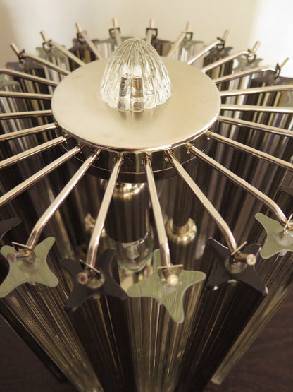 Murano Bordlampe | 24 Klare Røyk Prismeglass