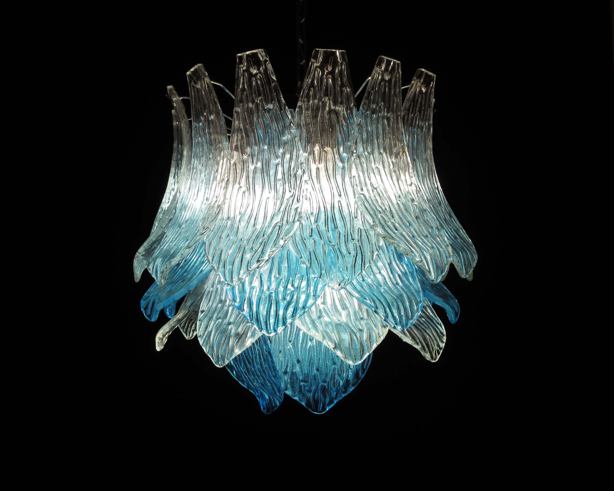Murano Lysekrone | 38 Blå Crostoliglass