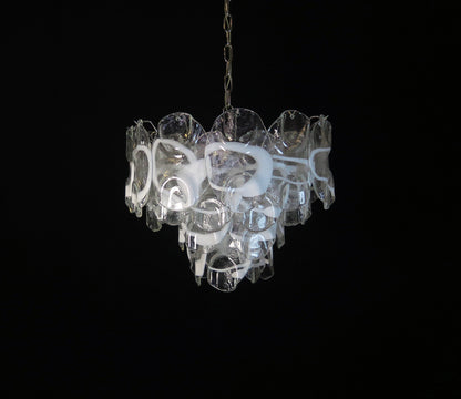 Murano Lysekrone | 36 Hvite Crostoliglass
