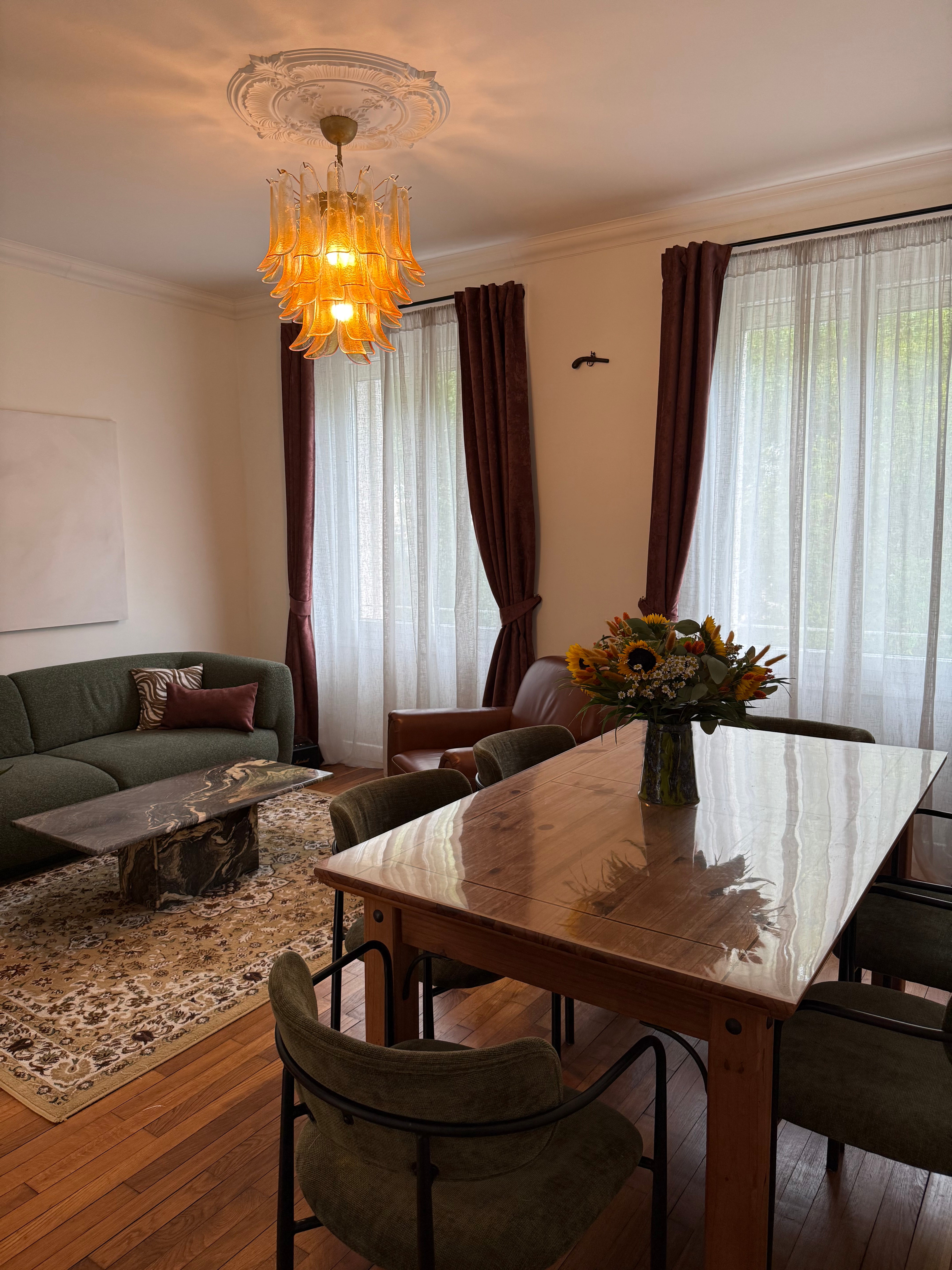 Murano Kroonluchter | 41 Gele Bloemblaadjeglas