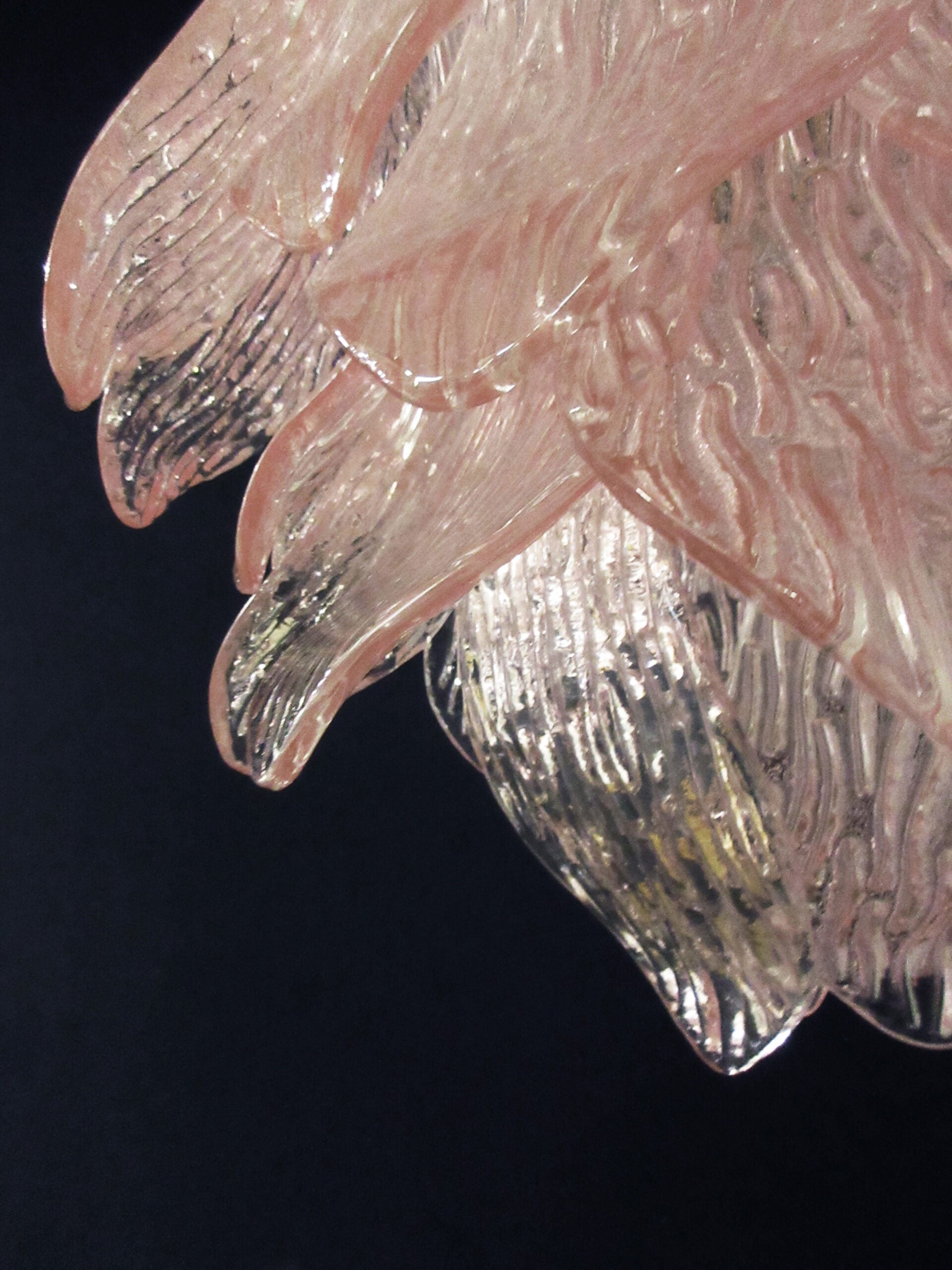 Lustre Murano – 38 Verres Crostoli Roses – détail 2 – Murano Classics