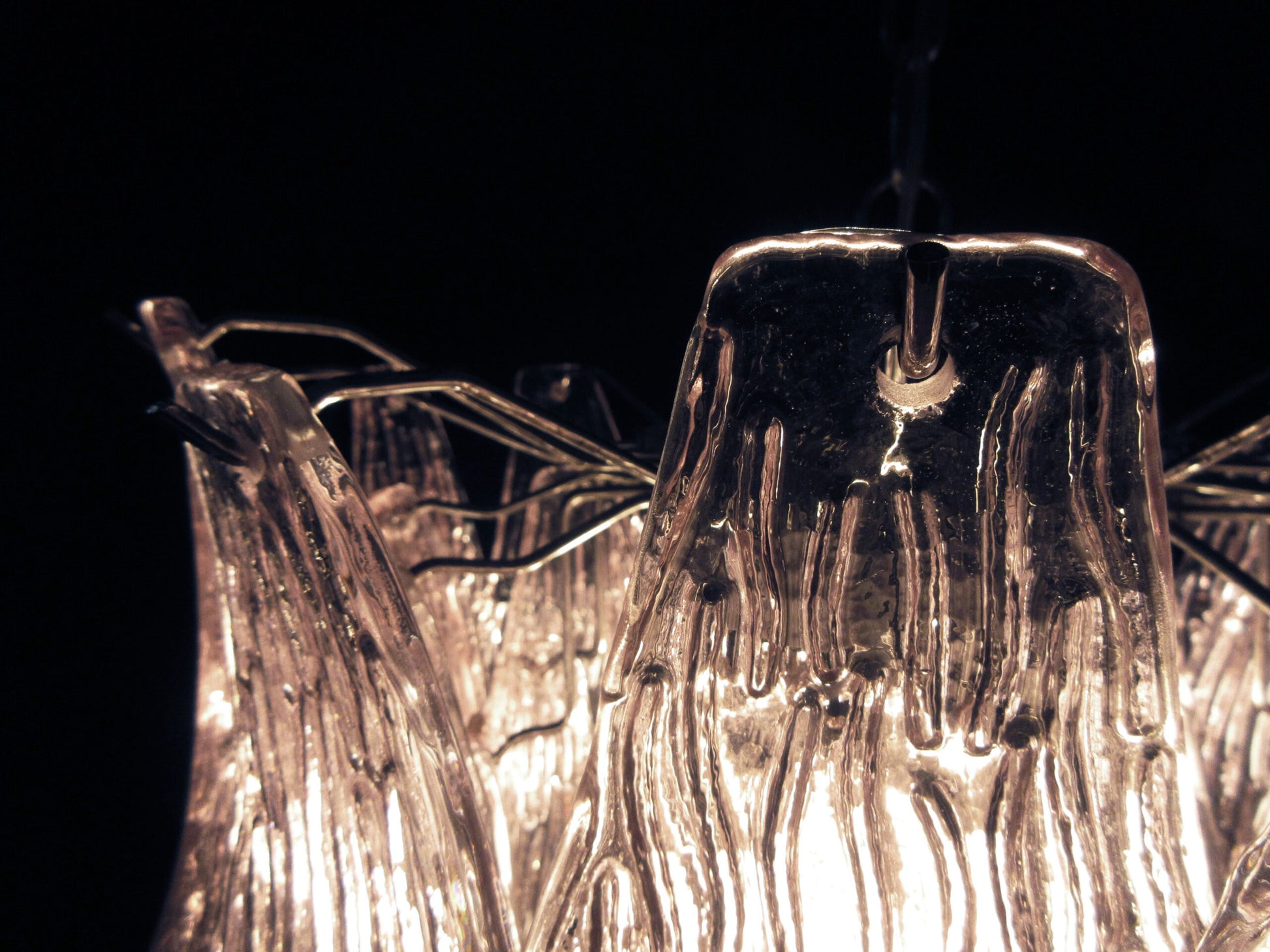 Murano Lysekrone | 38 Rosa Crostoliglass