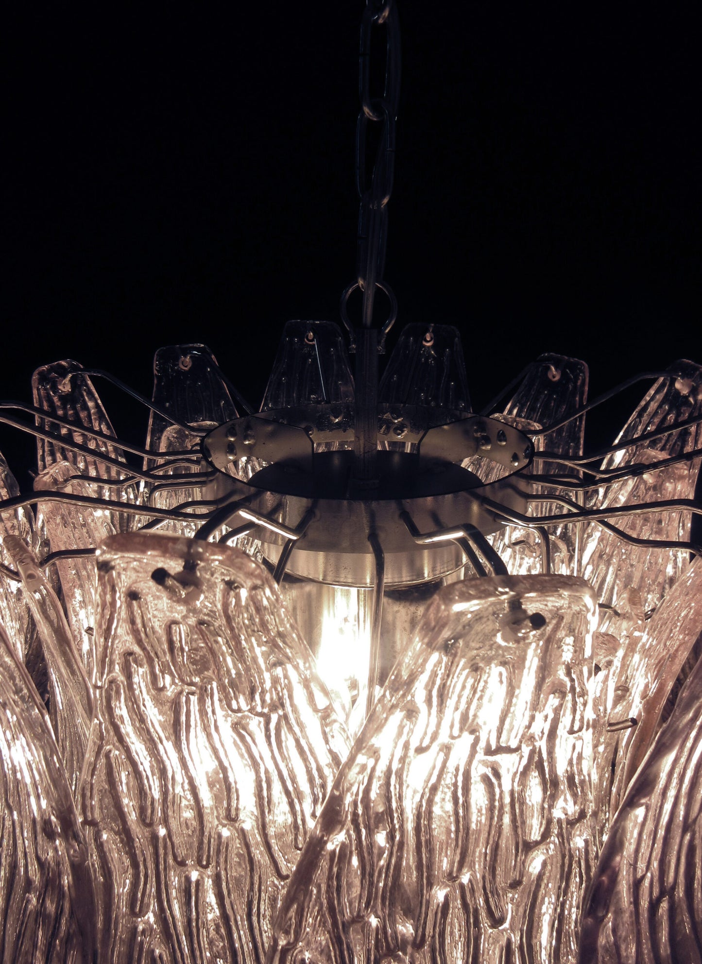 Murano Lysekrone | 38 Rosa Crostoliglass