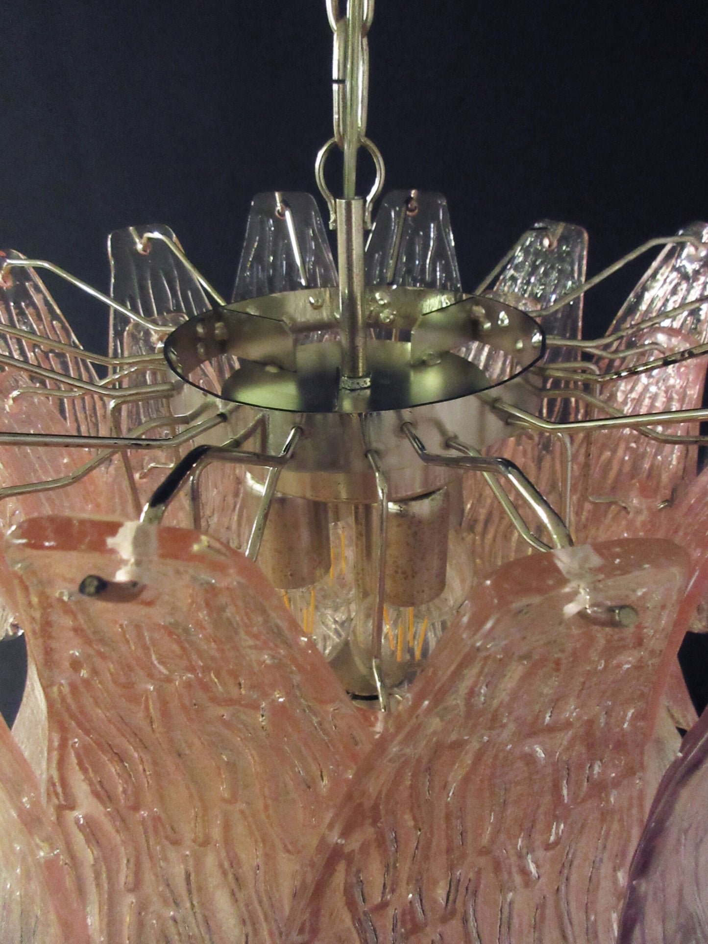 Murano Lysekrone | 38 Rosa Crostoliglass