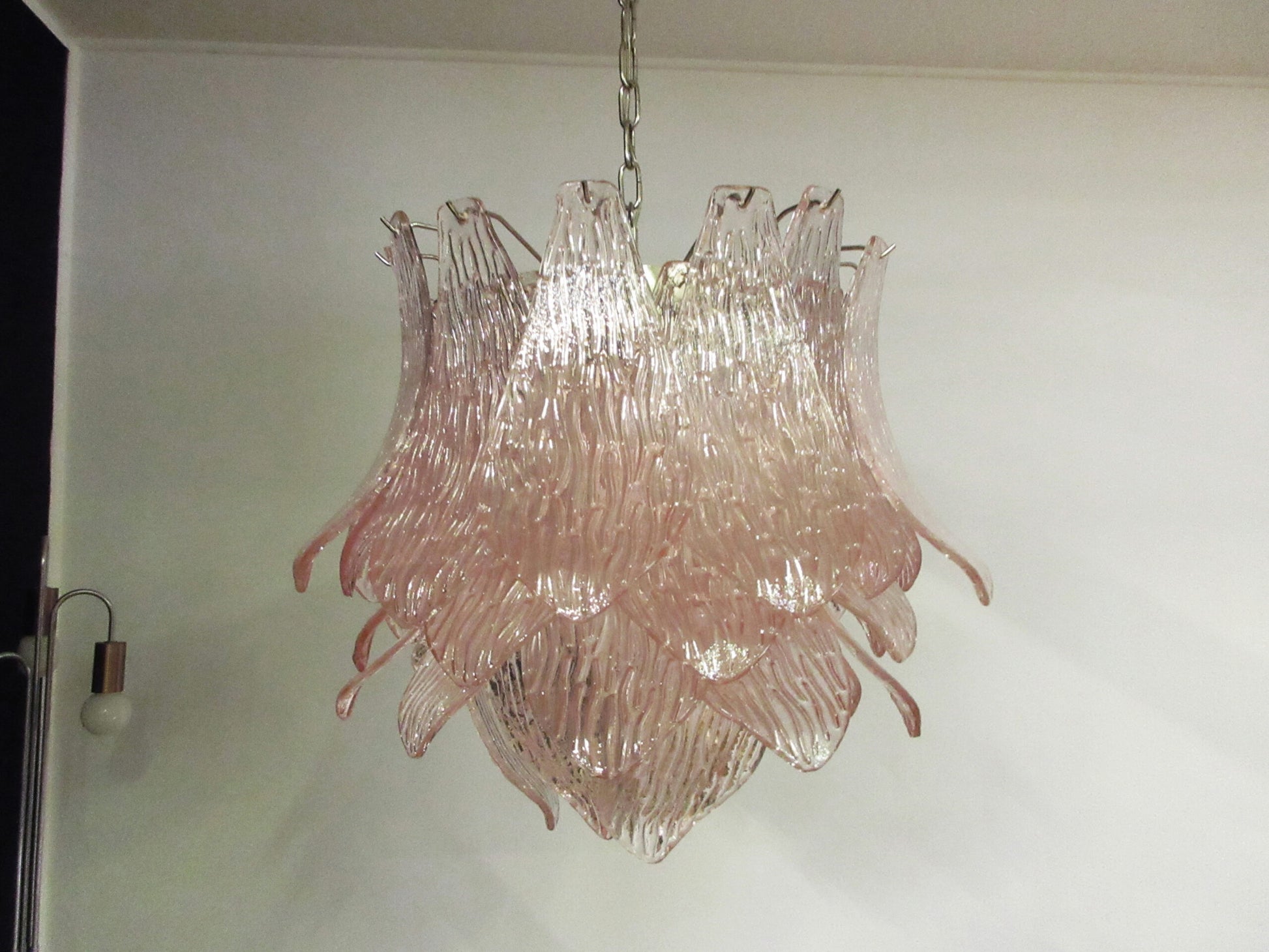 Murano Lysekrone | 38 Rosa Crostoliglass