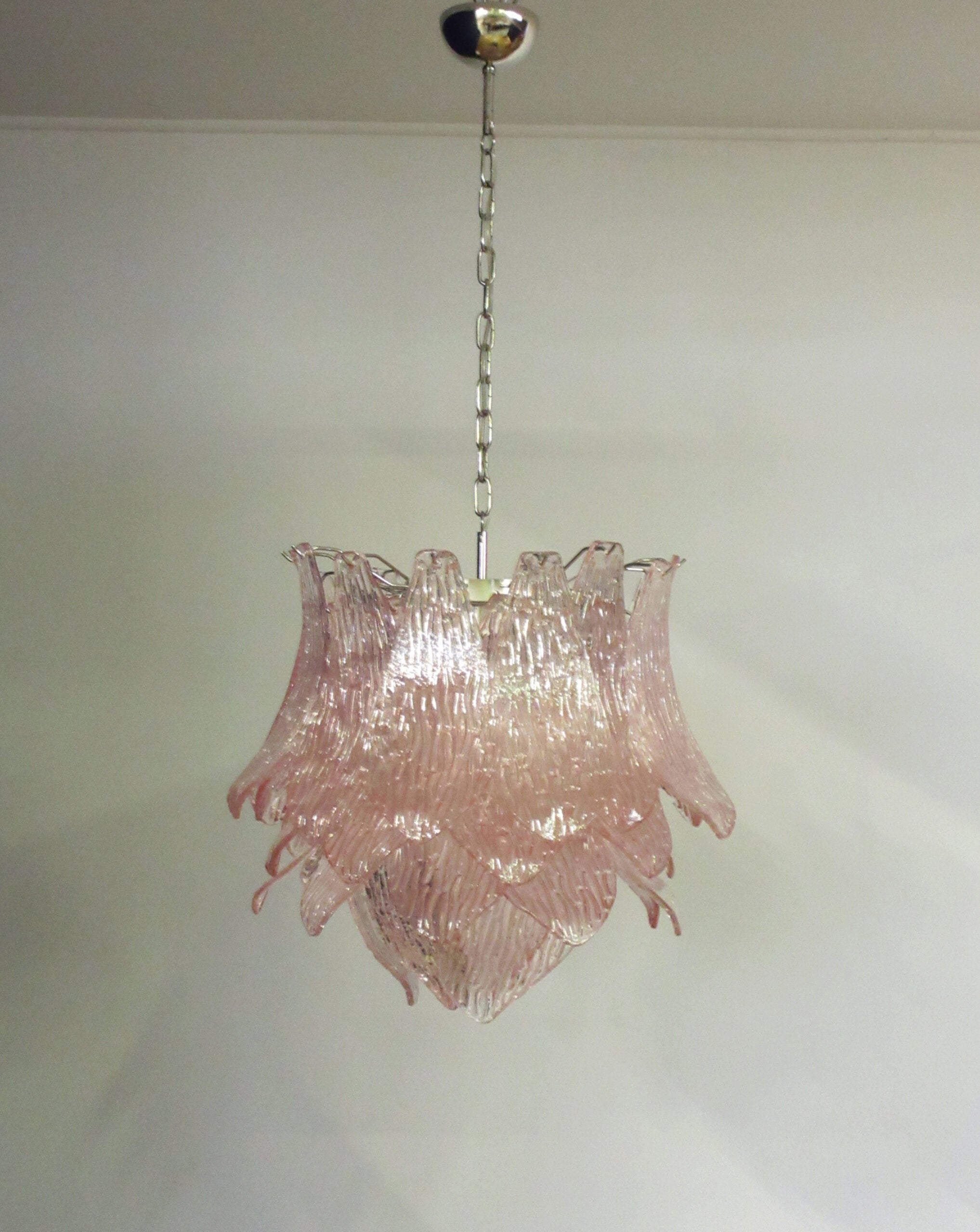 Murano Kroonluchter – 38 Roze Crostoliglas – Murano Classics
