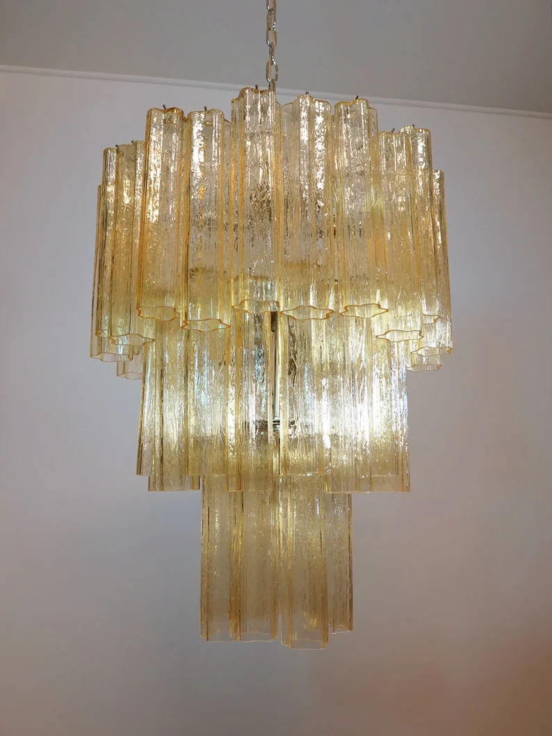 Murano Chandelier | 48 Yellow Glass Tubes