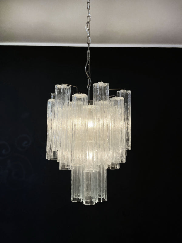Murano Chandelier – 30 Clear Tube Glass – Murano Classics